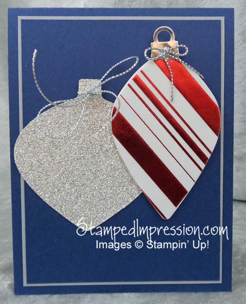 Ornament Card with Bling - http://stampedimpression.com