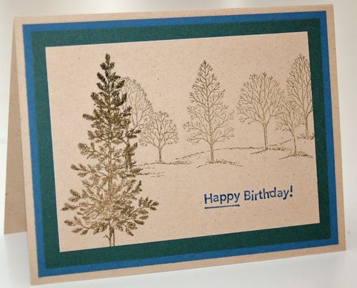 Lovely as a Tree - this set is always a good choice on a masculine card