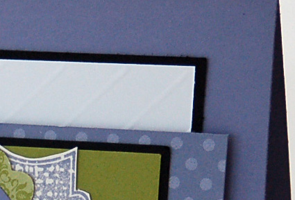 See the diagonal lines embossed in the white card stock.