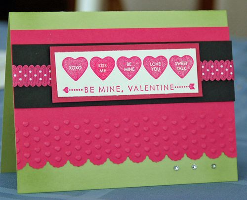 The stamped hearts and the polka dots remind me of the candy I used to eat when I was a little girl.