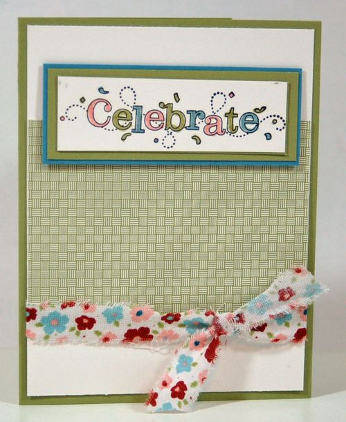 That's not ribbon near the bottom of the card - it's fabric!