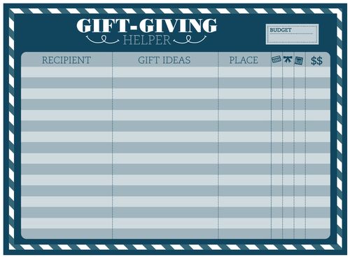 My most commonly used Holiday LIst is the Gift-Giving List!