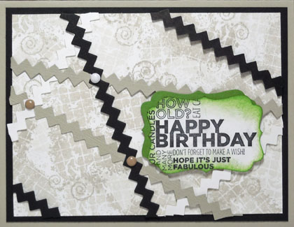 This masculine birthday card design looks almost like the inside of a mschine!