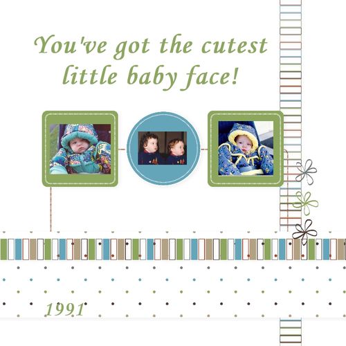 Easy Baby Scrapbook Page - made with template and no enhancements.