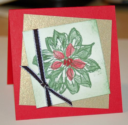 Pointsettia on this gift card is made from Watercolor Winter stamp set