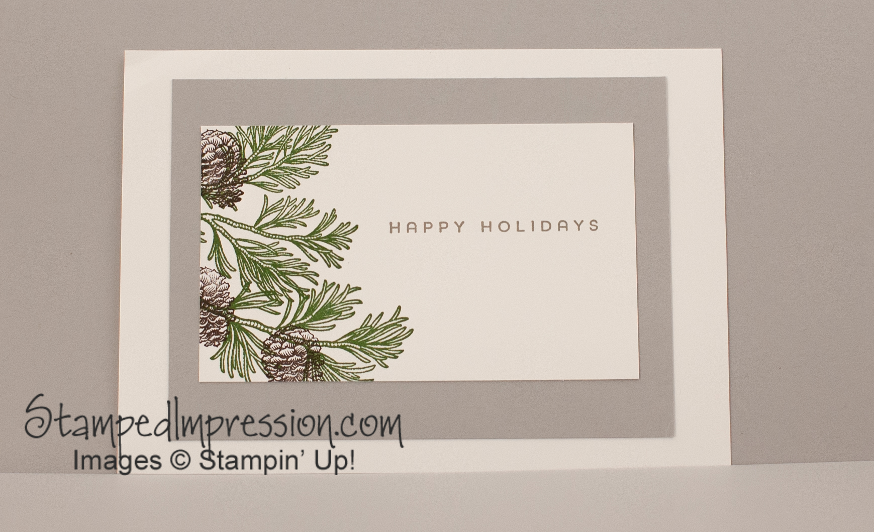 Pine Boughs Holidays Stamped Impression