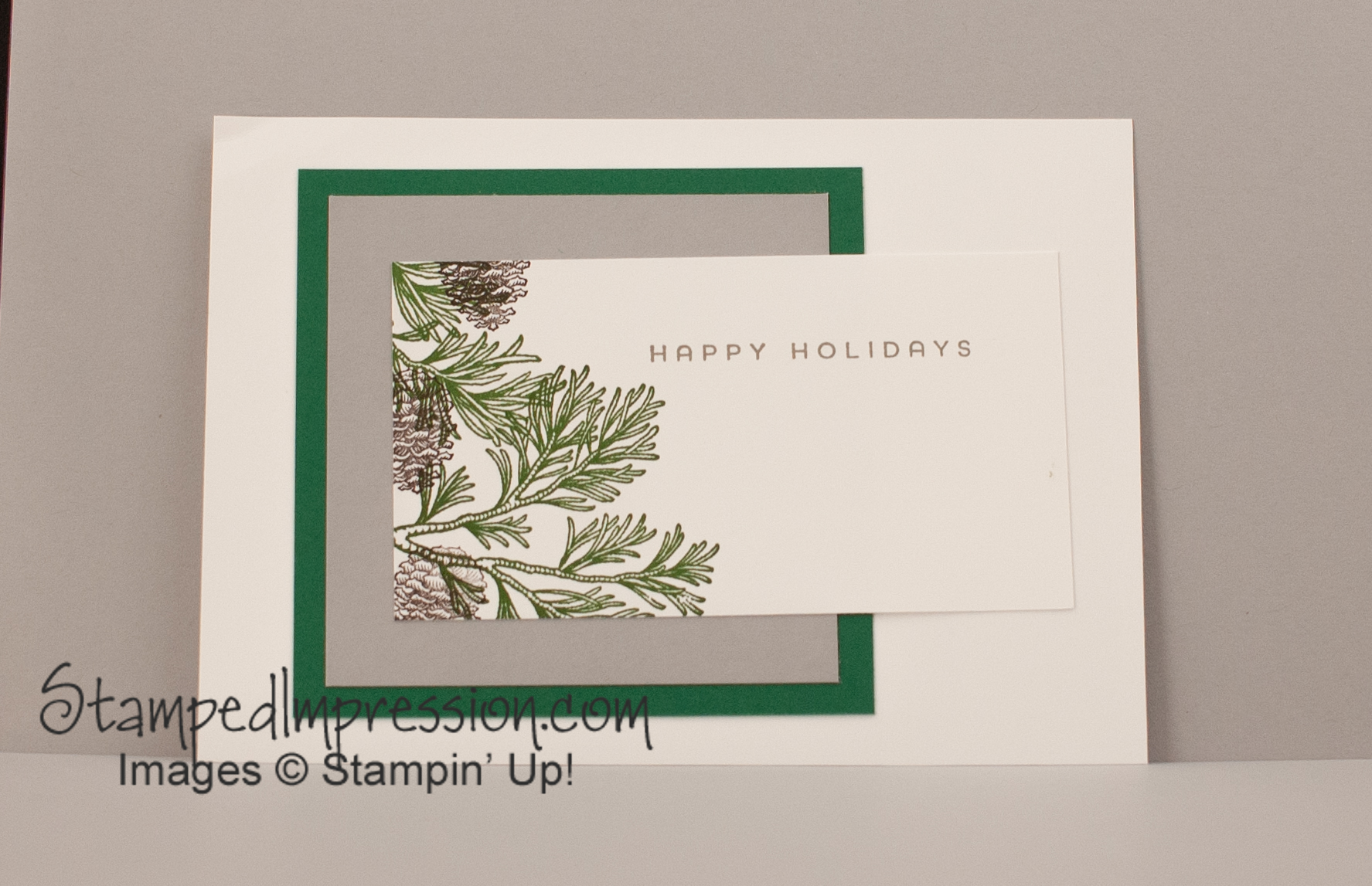 Pine Boughs Holidays Stamped Impression